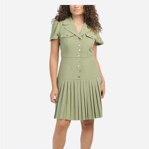 Nanette Lepore Olive Button-Down Midi Dress